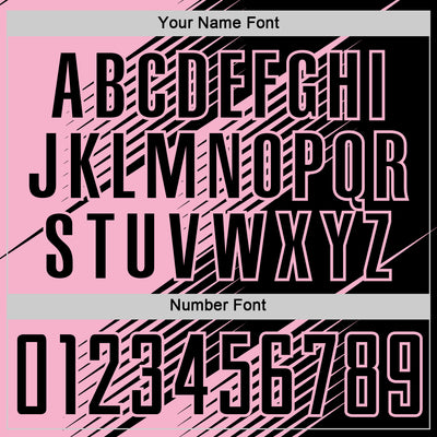 Custom Black Light Pink Line Sublimation Soccer Uniform Jersey