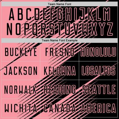 Custom Black Medium Pink Line Sublimation Soccer Uniform Jersey