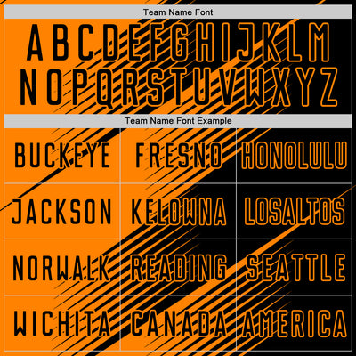 Custom Black Bay Orange Line Sublimation Soccer Uniform Jersey