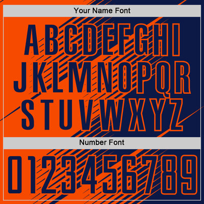 Custom Navy Orange Line Sublimation Soccer Uniform Jersey