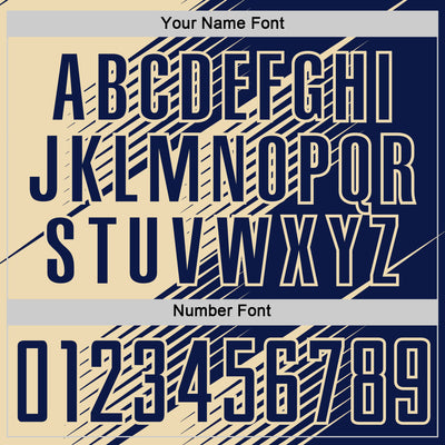 Custom Navy Cream Line Sublimation Soccer Uniform Jersey