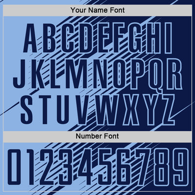 Custom Navy Light Blue Line Sublimation Soccer Uniform Jersey