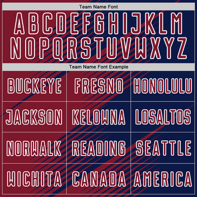 Custom Navy Crimson-White Line Sublimation Soccer Uniform Jersey