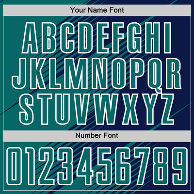 Custom Navy Teal-White Line Sublimation Soccer Uniform Jersey