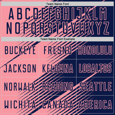 Custom Navy Medium Pink Line Sublimation Soccer Uniform Jersey