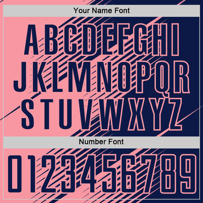 Custom Navy Medium Pink Line Sublimation Soccer Uniform Jersey