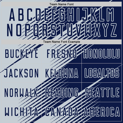 Custom Navy Silver Line Sublimation Soccer Uniform Jersey