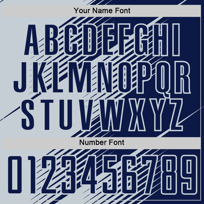 Custom Navy Silver Line Sublimation Soccer Uniform Jersey