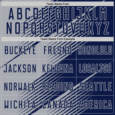 Custom Navy Gray Line Sublimation Soccer Uniform Jersey