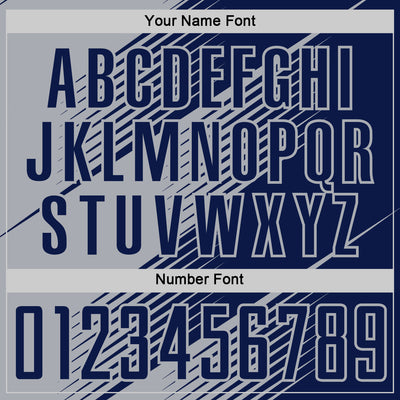 Custom Navy Gray Line Sublimation Soccer Uniform Jersey