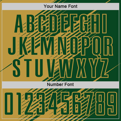 Custom Green Old Gold Line Sublimation Soccer Uniform Jersey