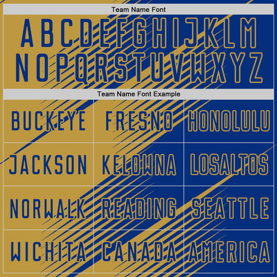 Custom Royal Old Gold Line Sublimation Soccer Uniform Jersey