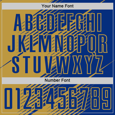 Custom Royal Old Gold Line Sublimation Soccer Uniform Jersey