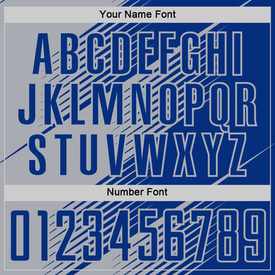 Custom Royal Gray Line Sublimation Soccer Uniform Jersey