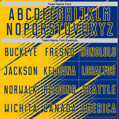 Custom Royal Yellow Line Sublimation Soccer Uniform Jersey