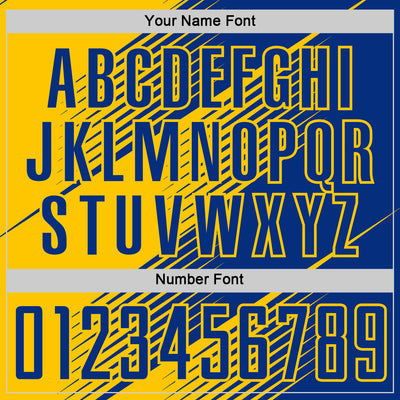 Custom Royal Yellow Line Sublimation Soccer Uniform Jersey