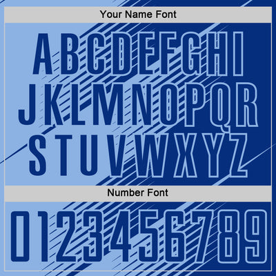 Custom Royal Light Blue Line Sublimation Soccer Uniform Jersey