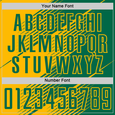 Custom Kelly Green Gold Line Sublimation Soccer Uniform Jersey