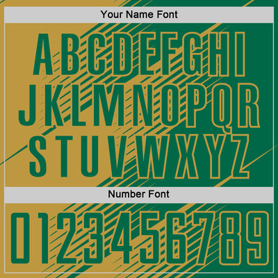 Custom Kelly Green Old Gold Line Sublimation Soccer Uniform Jersey