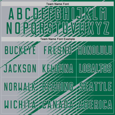 Custom Kelly Green Gray Line Sublimation Soccer Uniform Jersey