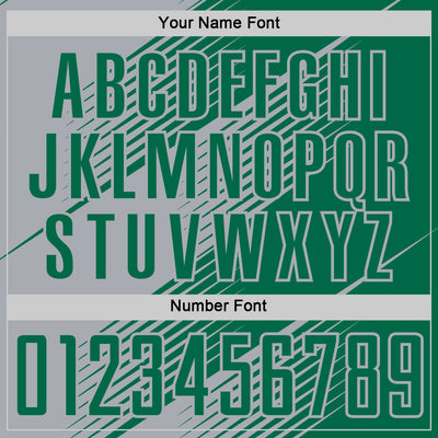 Custom Kelly Green Gray Line Sublimation Soccer Uniform Jersey