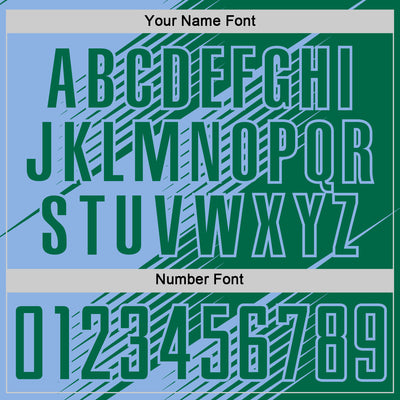 Custom Kelly Green Light Blue Line Sublimation Soccer Uniform Jersey