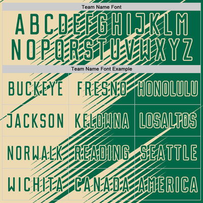 Custom Kelly Green Cream Line Sublimation Soccer Uniform Jersey