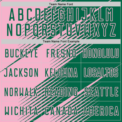 Custom Kelly Green Light Pink Line Sublimation Soccer Uniform Jersey