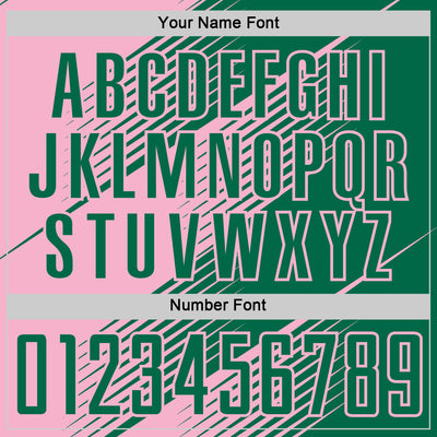 Custom Kelly Green Light Pink Line Sublimation Soccer Uniform Jersey