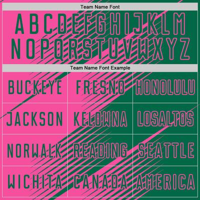 Custom Kelly Green Pink Line Sublimation Soccer Uniform Jersey