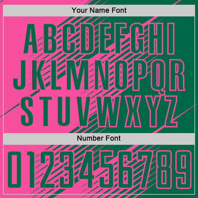 Custom Kelly Green Pink Line Sublimation Soccer Uniform Jersey