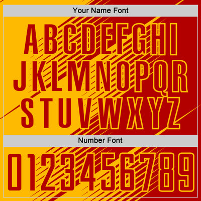 Custom Red Gold Line Sublimation Soccer Uniform Jersey