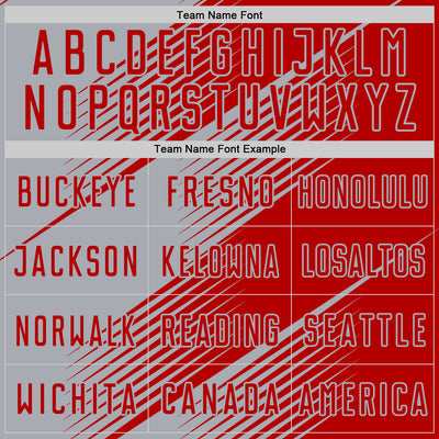 Custom Red Gray Line Sublimation Soccer Uniform Jersey