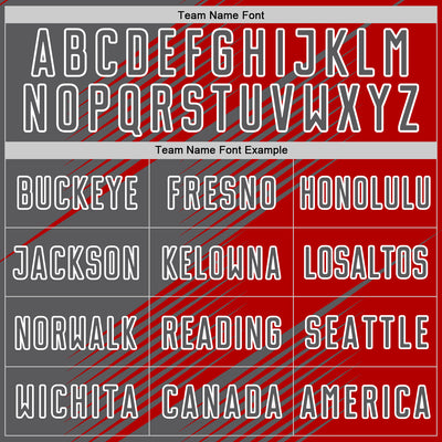 Custom Red Steel Gray-White Line Sublimation Soccer Uniform Jersey