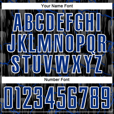 Custom Black Royal-White Lightning Sublimation Soccer Uniform Jersey