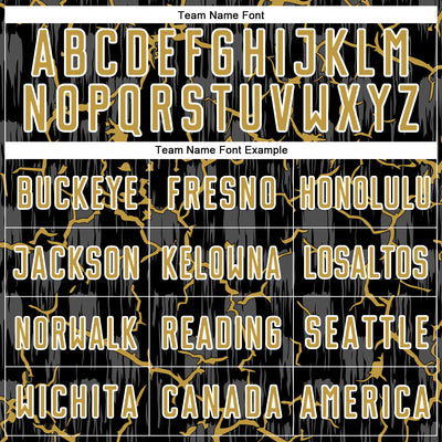 Custom Black Old Gold-White Lightning Sublimation Soccer Uniform Jersey