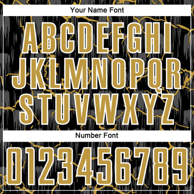 Custom Black Old Gold-White Lightning Sublimation Soccer Uniform Jersey