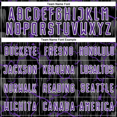 Custom Black Purple-White Lightning Sublimation Soccer Uniform Jersey