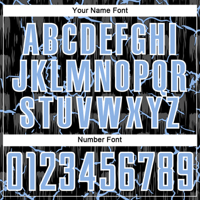 Custom Black Light Blue-White Lightning Sublimation Soccer Uniform Jersey