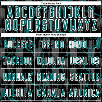 Custom Black Teal-White Lightning Sublimation Soccer Uniform Jersey