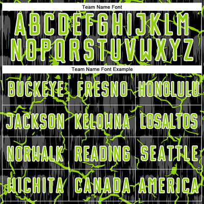 Custom Black Neon Green-White Lightning Sublimation Soccer Uniform Jersey