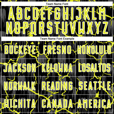 Custom Black Neon Yellow-White Lightning Sublimation Soccer Uniform Jersey