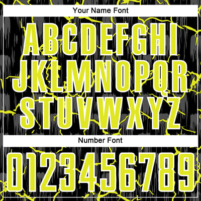 Custom Black Neon Yellow-White Lightning Sublimation Soccer Uniform Jersey