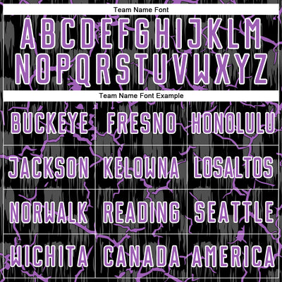 Custom Black Medium Purple-White Lightning Sublimation Soccer Uniform Jersey