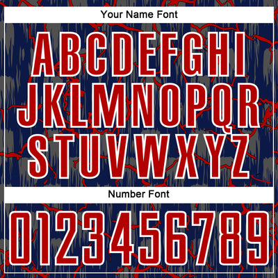 Custom Navy Red-White Lightning Sublimation Soccer Uniform Jersey