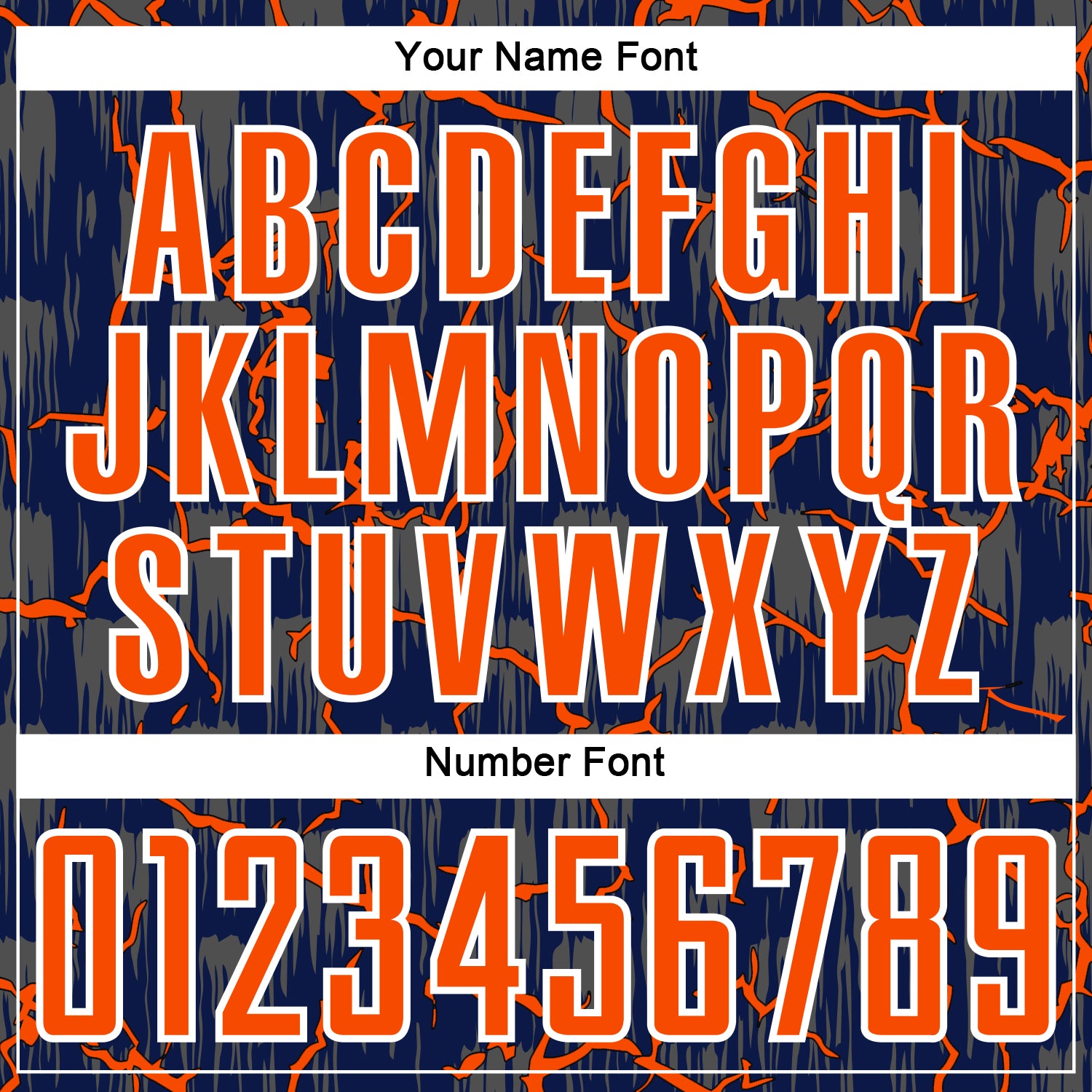 Custom Navy Orange-White Lightning Sublimation Soccer Uniform Jersey