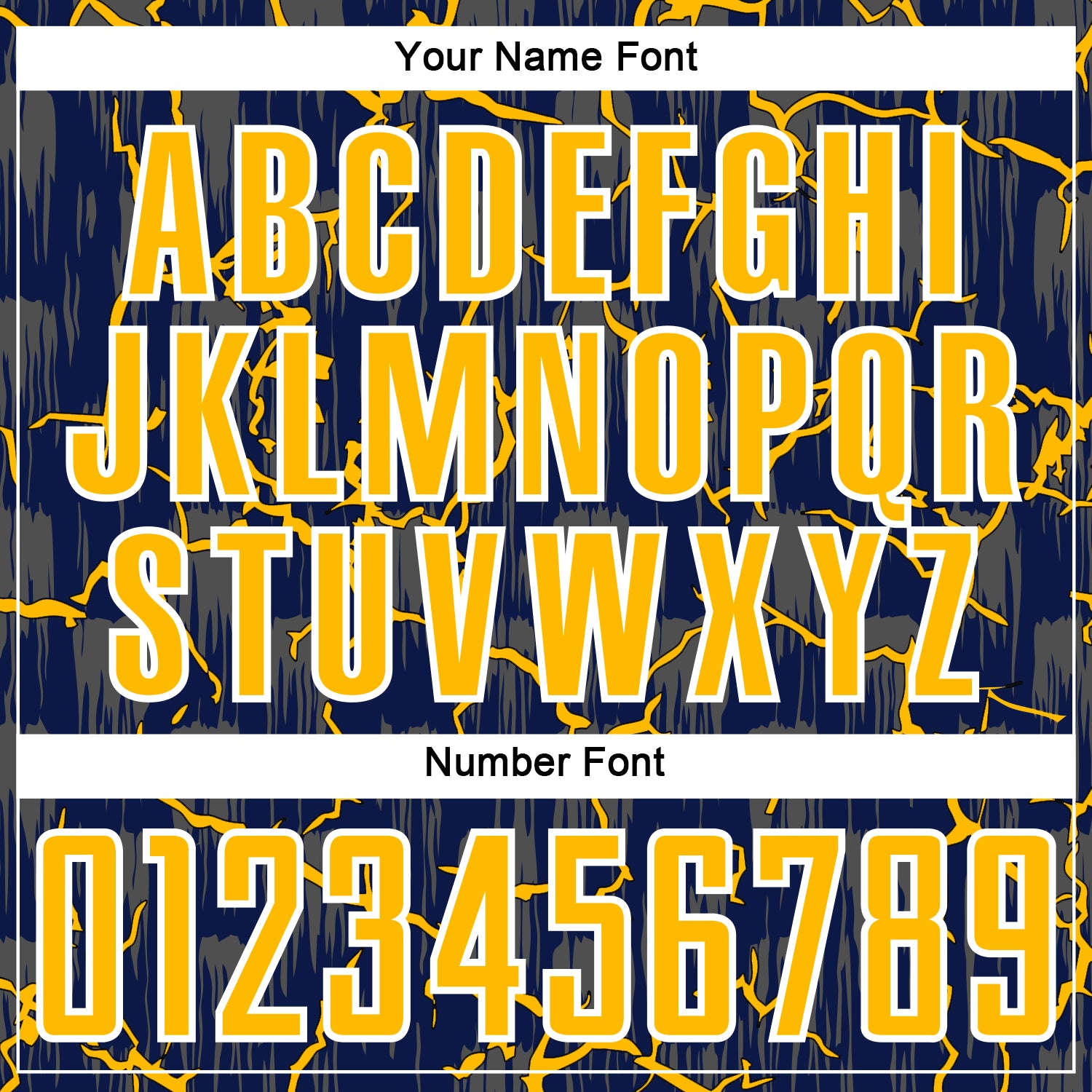 Custom Navy Gold-White Lightning Sublimation Soccer Uniform Jersey