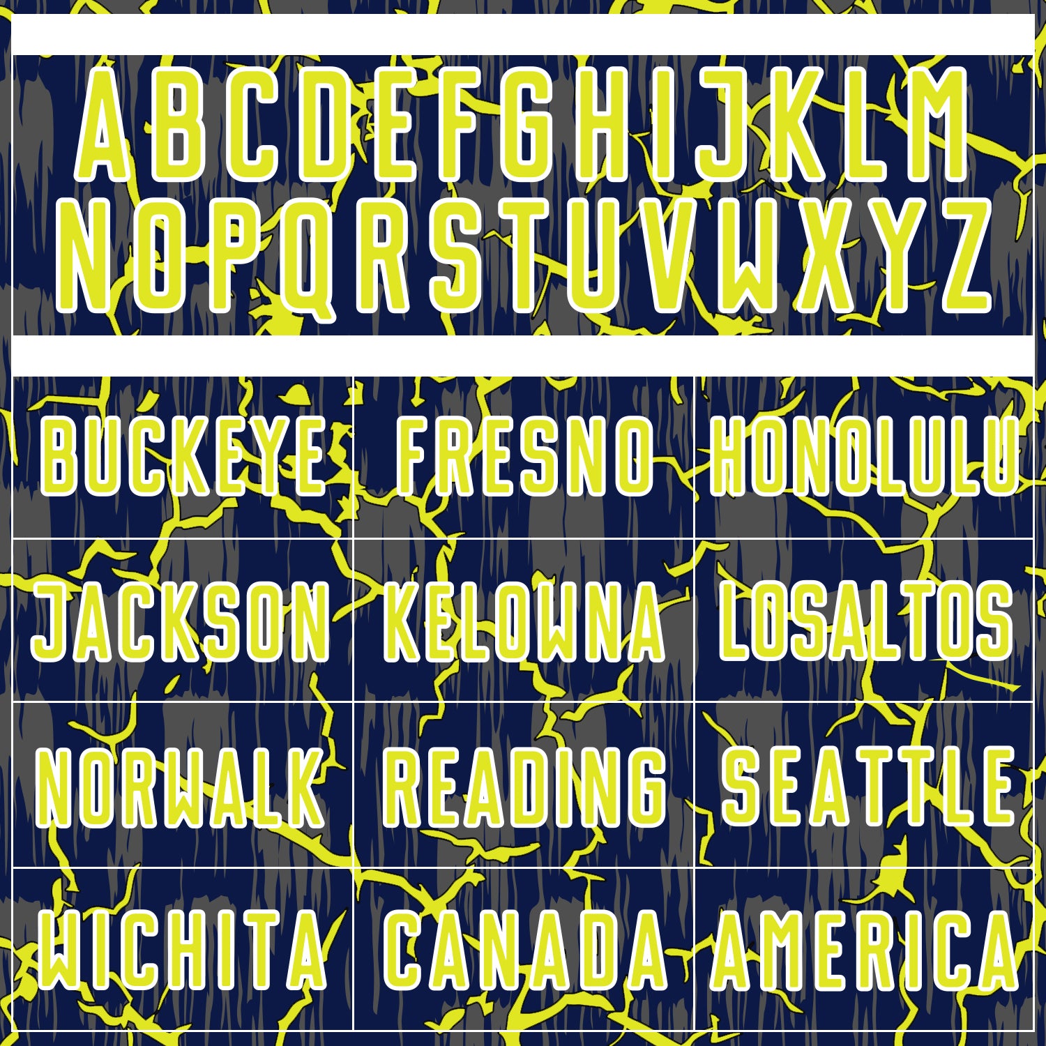 Custom Navy Neon Yellow-White Lightning Sublimation Soccer Uniform Jersey