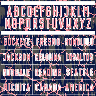 Custom Navy Medium Pink-White Lightning Sublimation Soccer Uniform Jersey