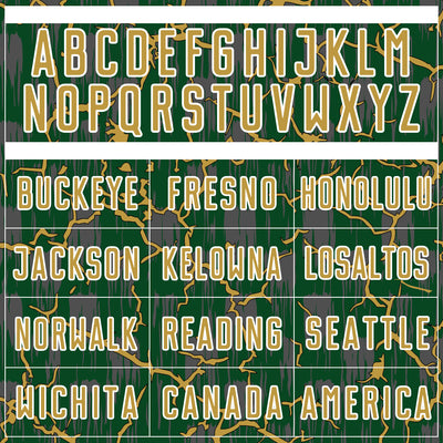 Custom Green Old Gold-White Lightning Sublimation Soccer Uniform Jersey